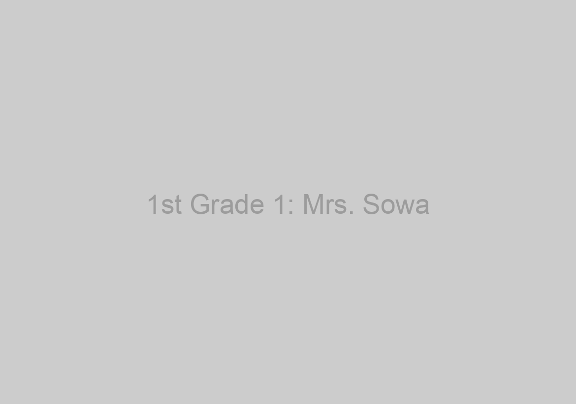 1st Grade 1: Mrs. Sowa